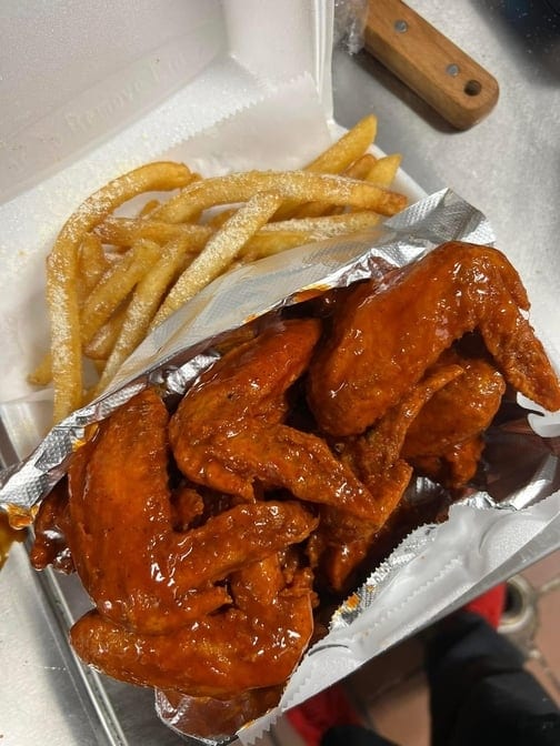 Wings with Fries.