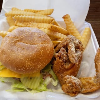 Cheeseburger and 3 Wings