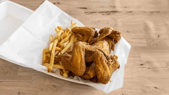 Party Wings with Fries.