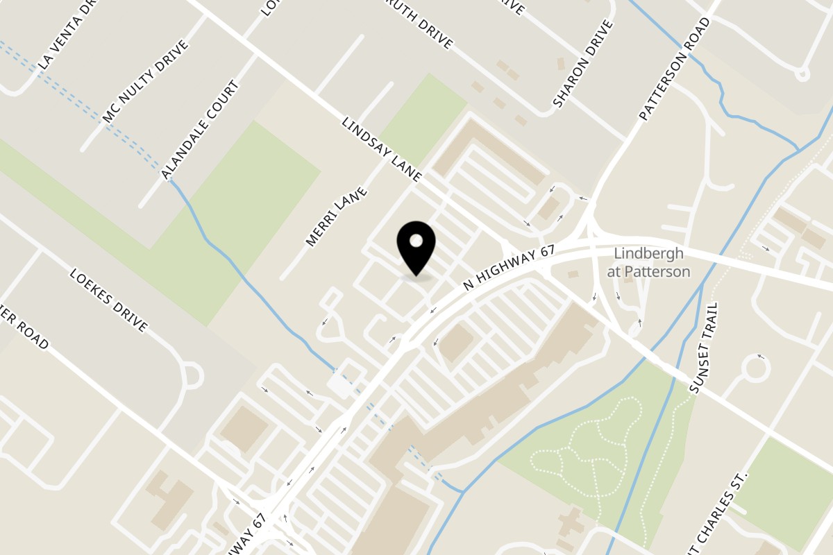 Map showing the location of Jordan Fish Chicken and Grill on 739a N Hwy 67 in Florissant